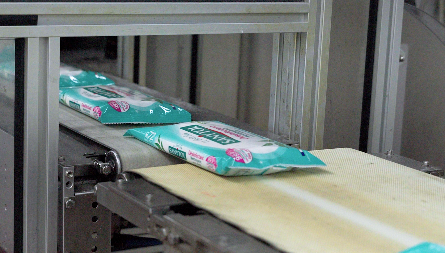 Ligne de production des lingettes Sanytol